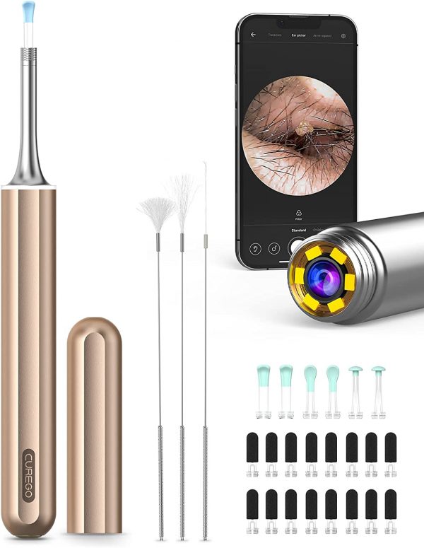Curego X17 Ear Wax Removal Cleaner, 1080P 8MP HD Ear Camera for iPhone,iPad, Android Phones