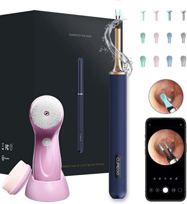 Curego Note3 Ear Wax Removal Tweezers & Cleaner 10MP HD Camera for iPhone,iPad, Android Phones
