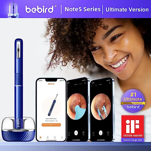 BeBird Note 5 Visual Ear Wax Otoscope with Camera Tweezers 10MP HD