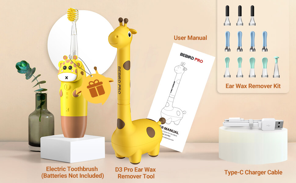 BEBIRD D3 Pro Kids Ear Cleaner,Children Use Earwax Removal Tool,Visible  Safe Baby Earpick,Wireless Ear Otoscope 1080P FHP Camera